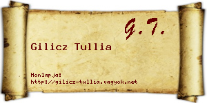 Gilicz Tullia névjegykártya